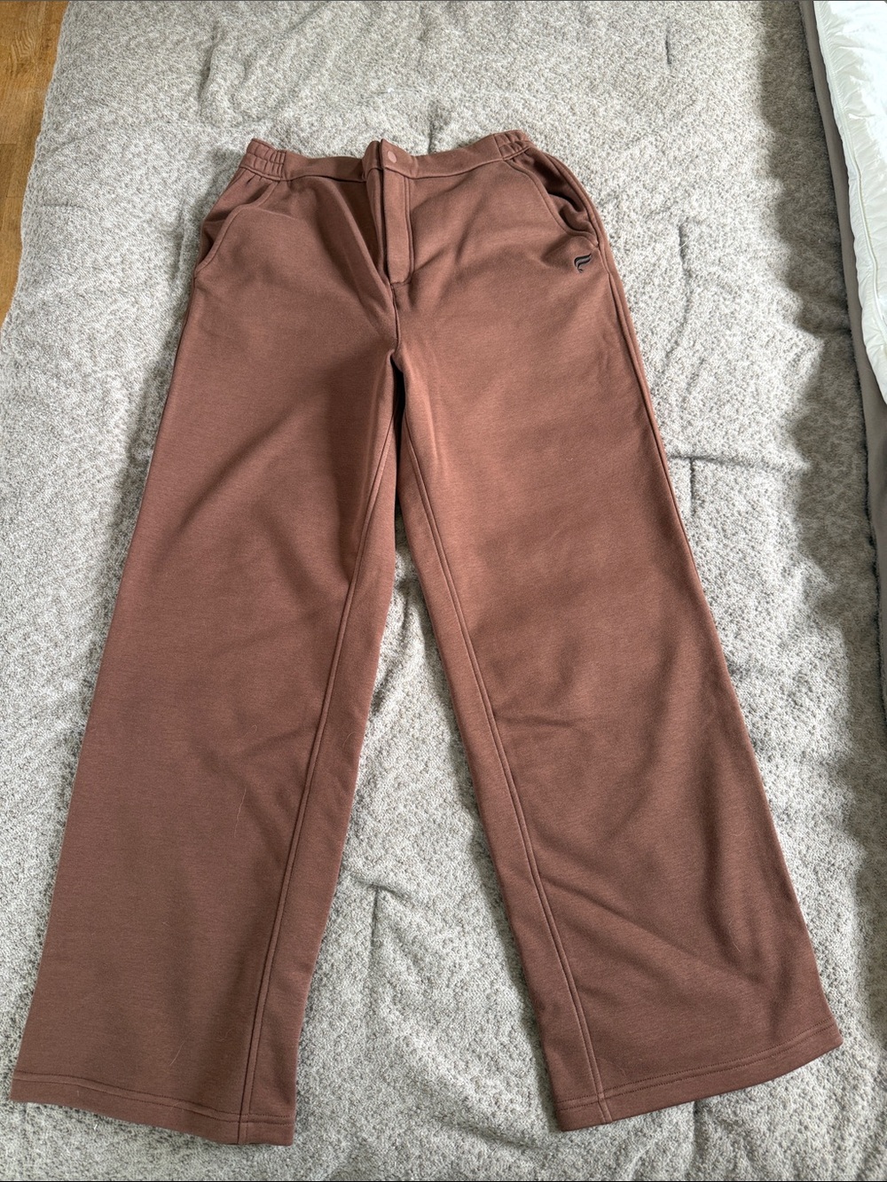 Fabletics Women's Brown Wide-Leg Track Pants